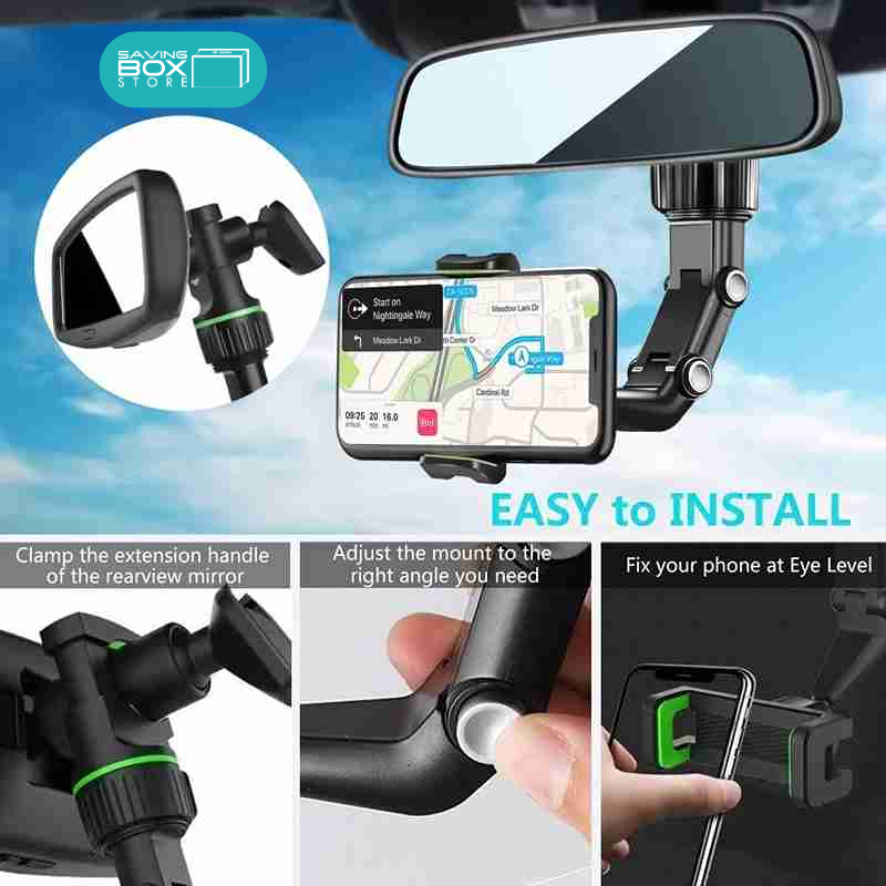 Car Rearview 360 Rotating Clip