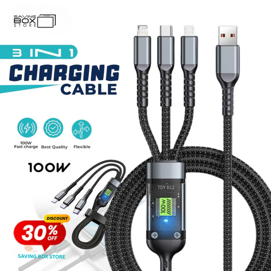 100W 3-in-1 Charging Cable