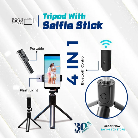 4 in 1 Tripod Selfie Stick With Remote Control